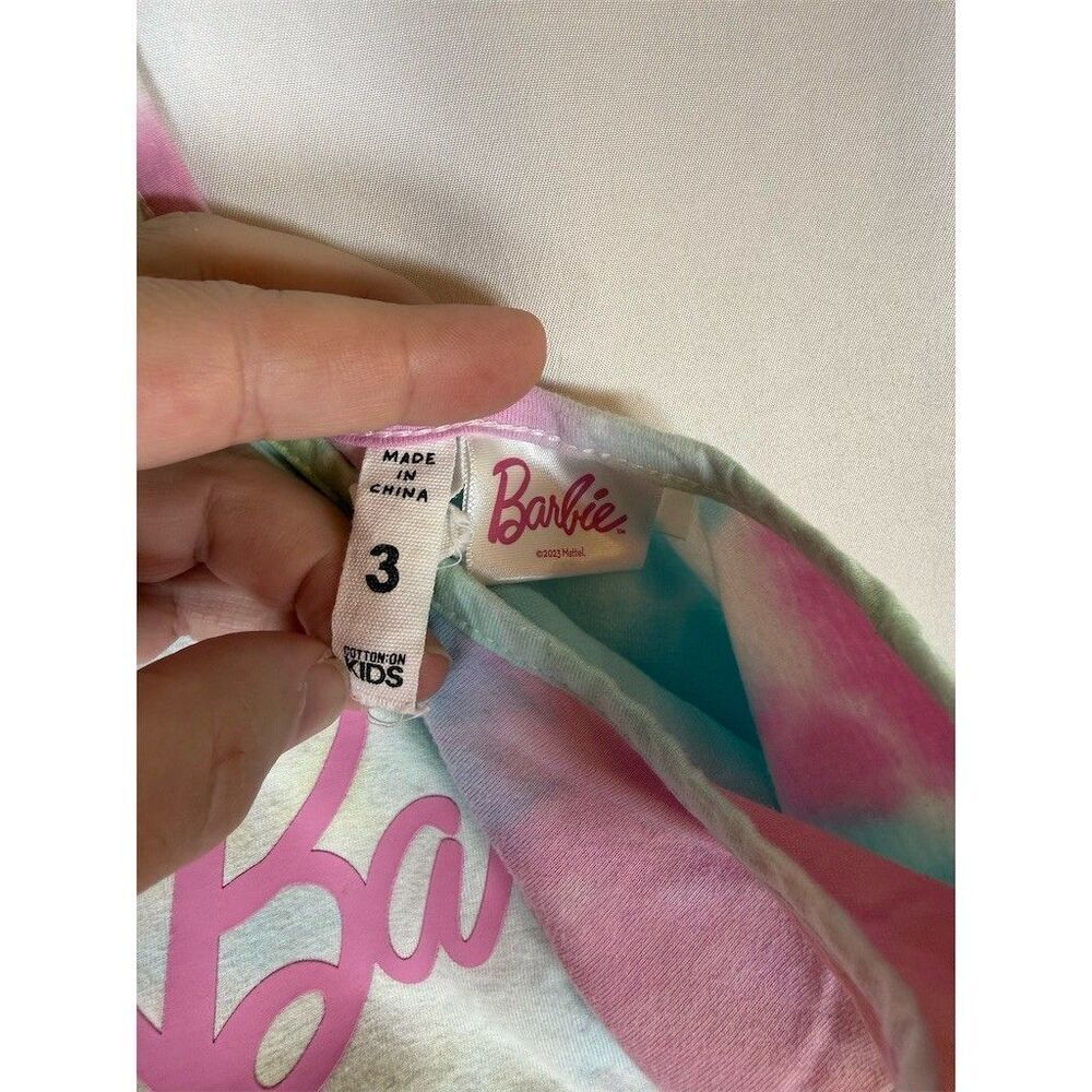 Barbie Girls Dress Size 3T Multicolor Tie-Dye Tulle Tutu Knee Length - Picture 11 of 14